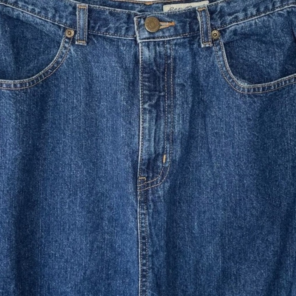 Vintage Eddie Bauer Blue Denim Maxi Skirt 18 - Picture 3 of 11